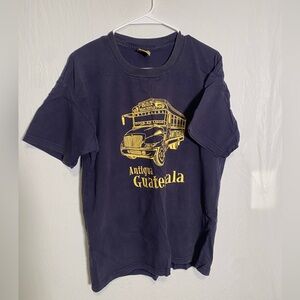 Vintage Antigua Guatemala Bus Screen Print Tee Shirt SZ L